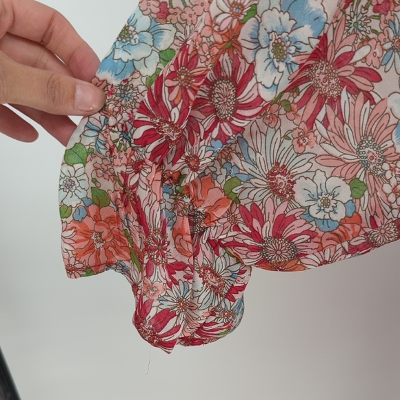 30125 Umgee Floral Tunic Midi Dress Red size Large bohemian resortwear spring - Picture 5 of 7